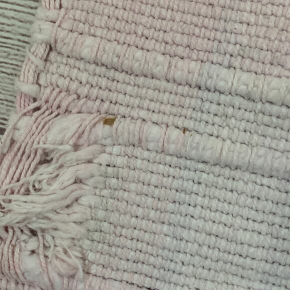 Light Pink and Purple Plaid Rug with Knotted Tassel Ends - Picture 11 of 16